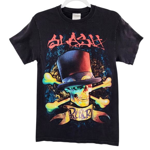 SLASH Rock & F'N Roll "WE'RE ALL GONNA DIE TOUR 2010" Graphic T-shirt Men's Sz S - Picture 1 of 6